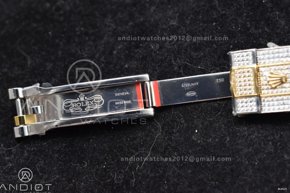 Yellow 2 Diamond DateJust TWD 41mm Gold Best Tone Version Dial Roman 0122